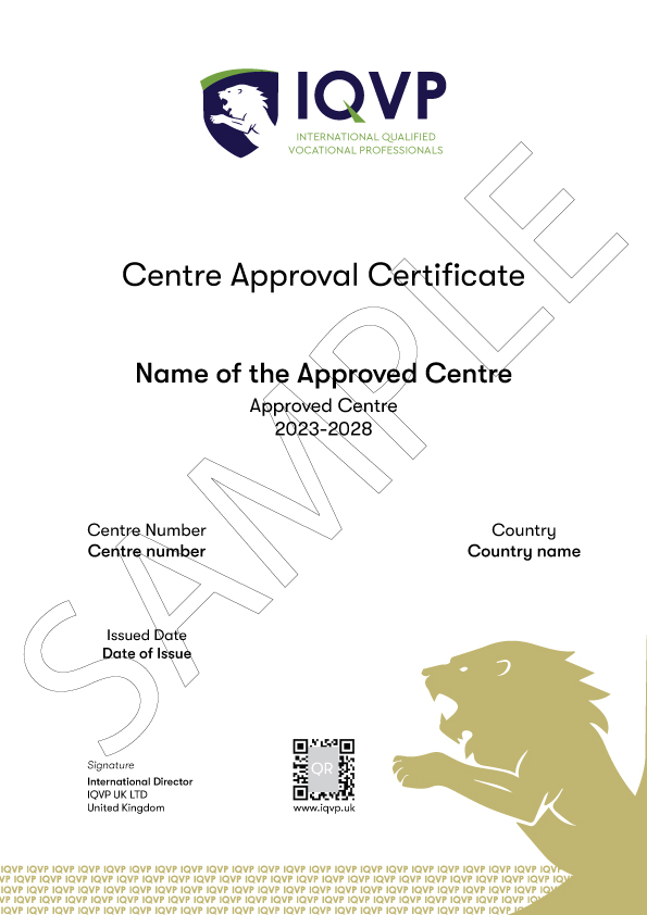 IQVP approved centre certificate
